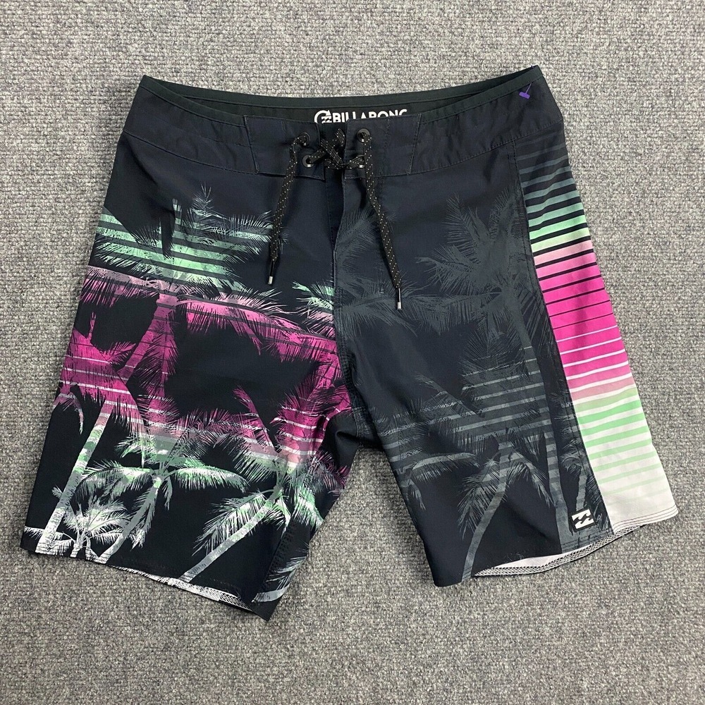 Billabong Swim Shorts Men's 28 Dbah Airlite‎ Hawaiian Striped Polyester Blend